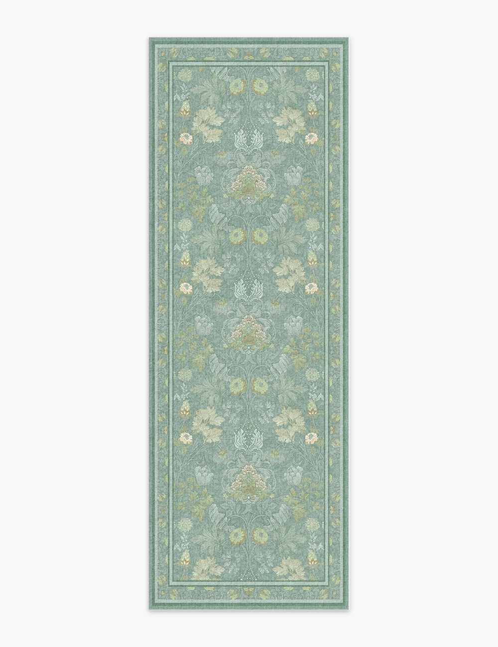 Morning Garden Mint Green Washable Rug