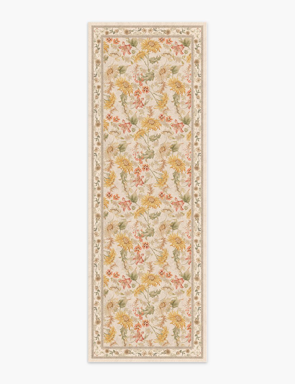 Romantic Blooms Dusty Taupe Washable Rug