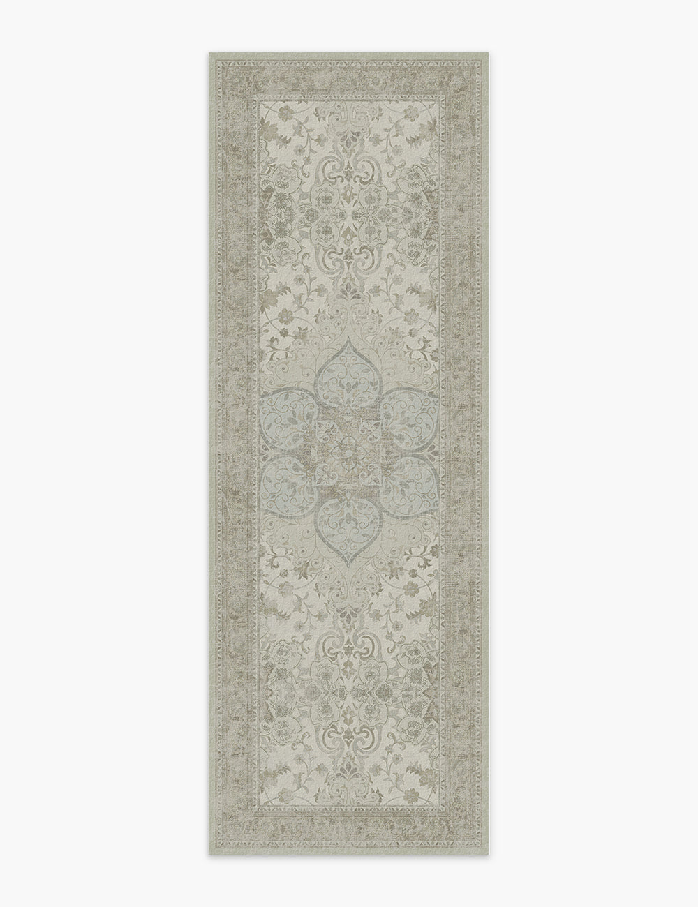 Sacred Bloom Soft Moss Washable Rug