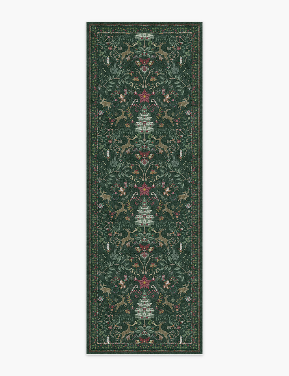 Santa’s Carpet Forest Green Washable Rug (Christmas Edition)