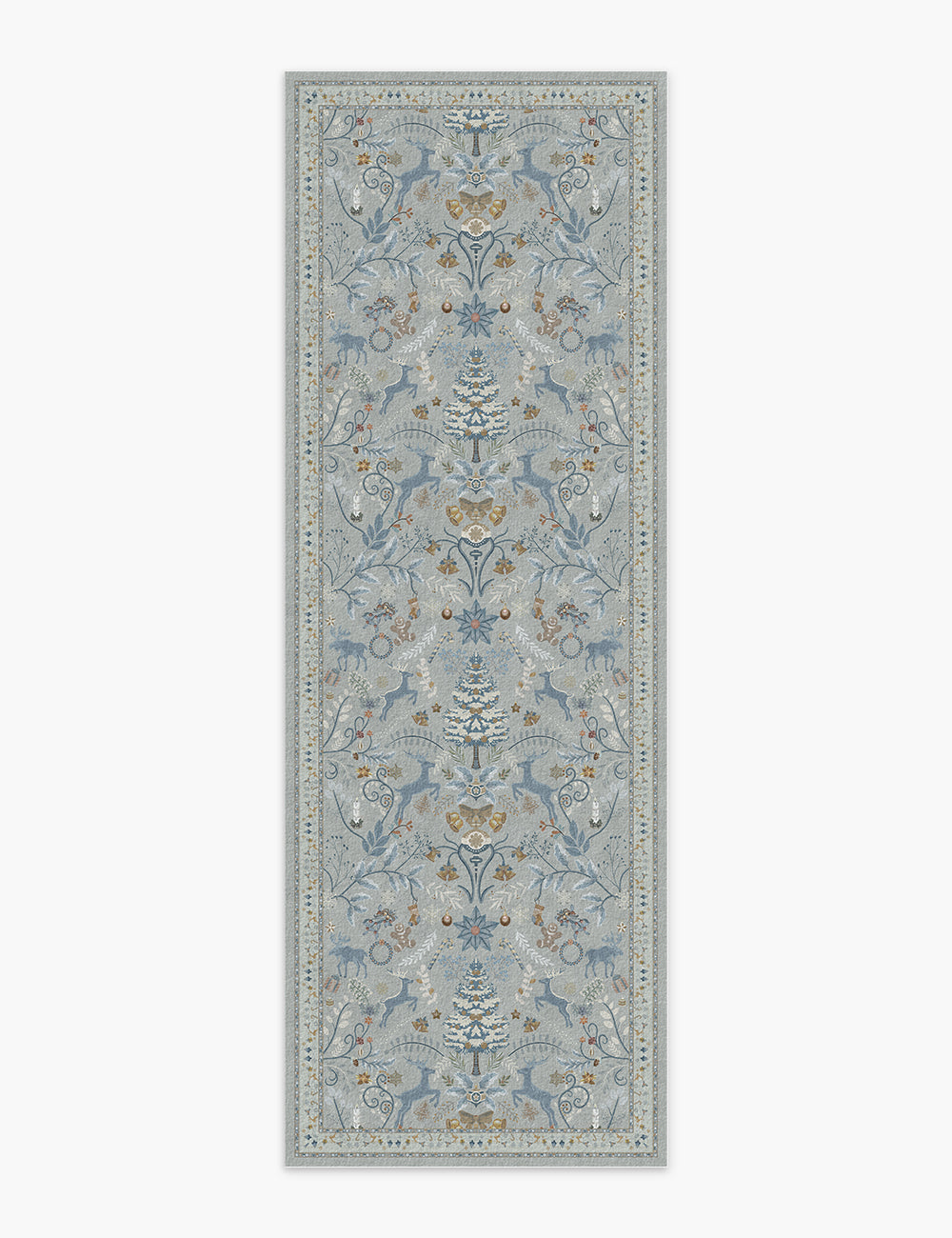 Santa's Carpet Icy Blue Washable Rug (Christmas Edition)