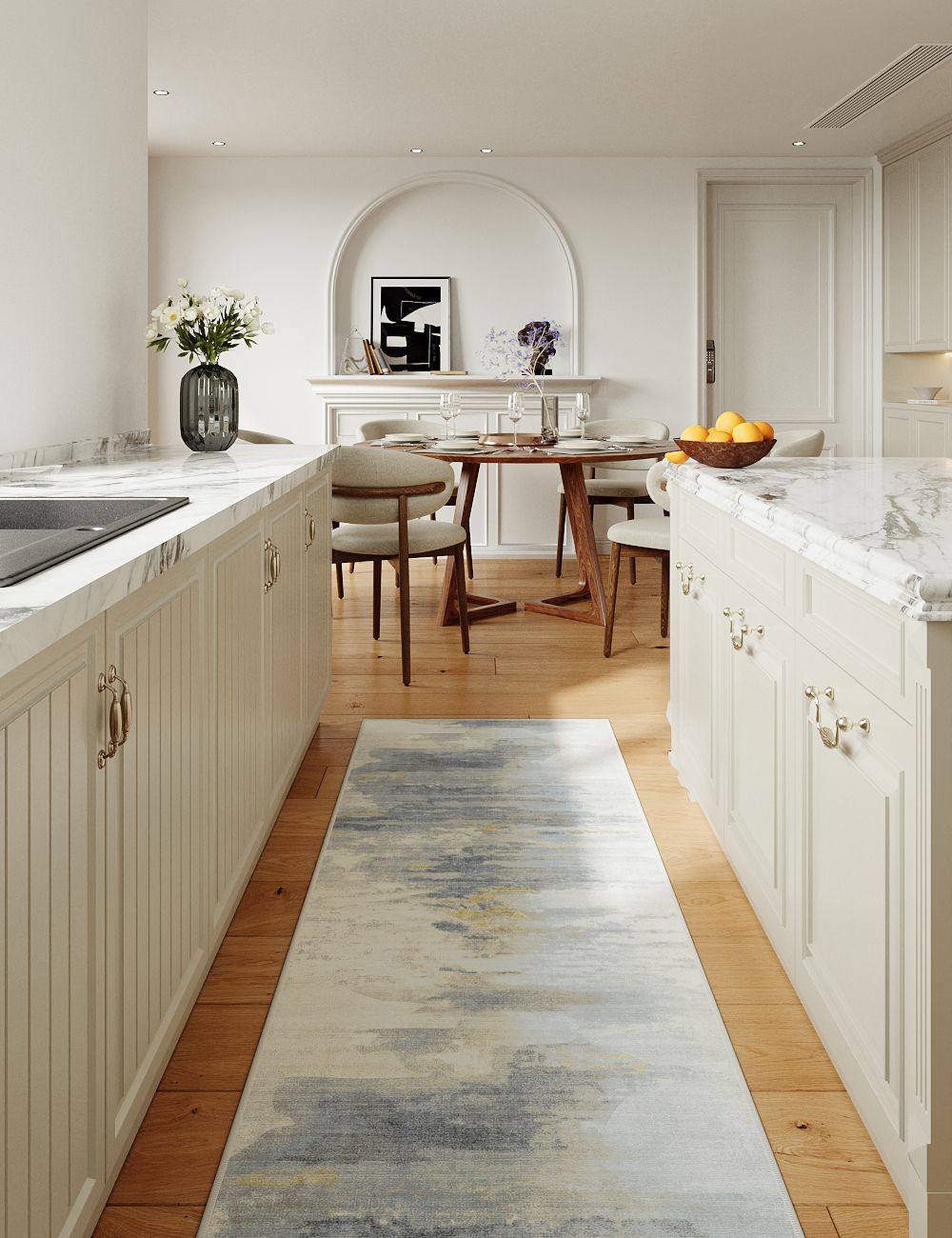 Twilight Bliss Pastel Grey Washable Rug