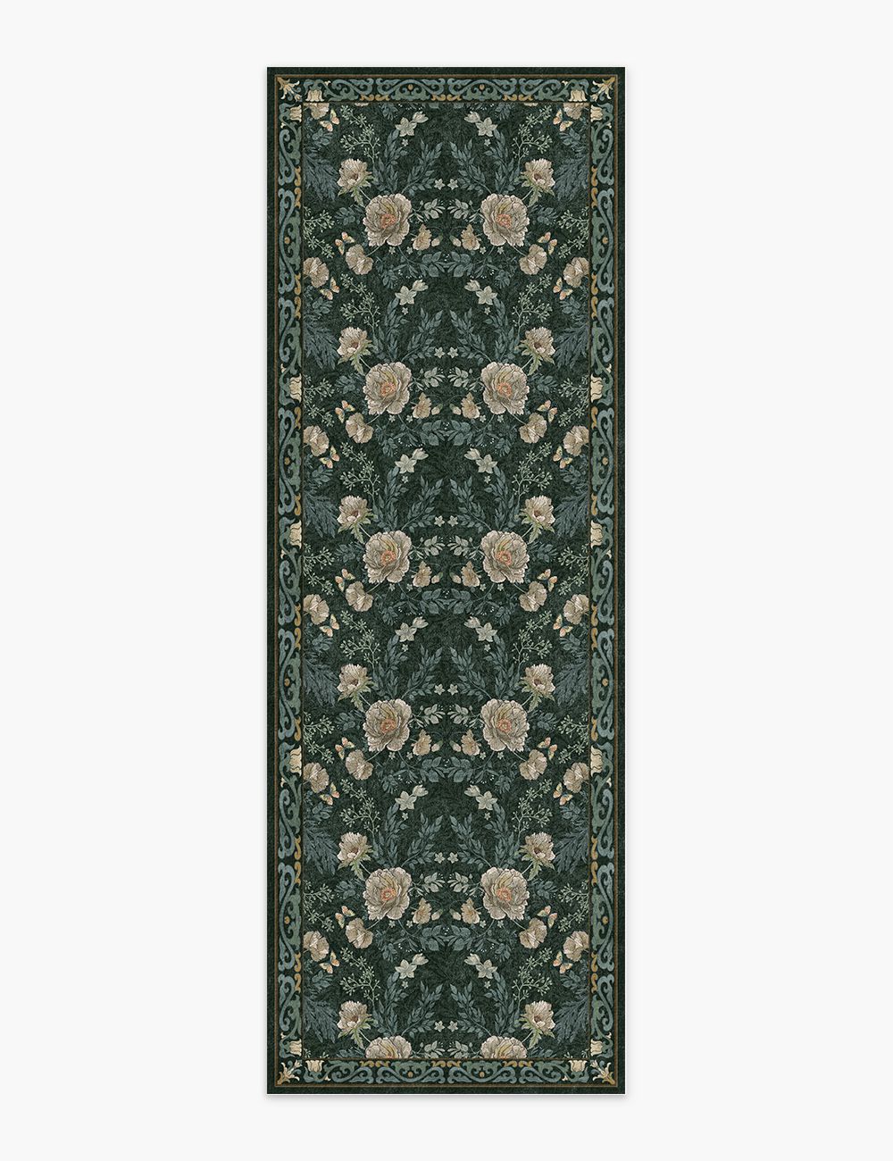 Twilight Garden Shadow Green Washable Rug