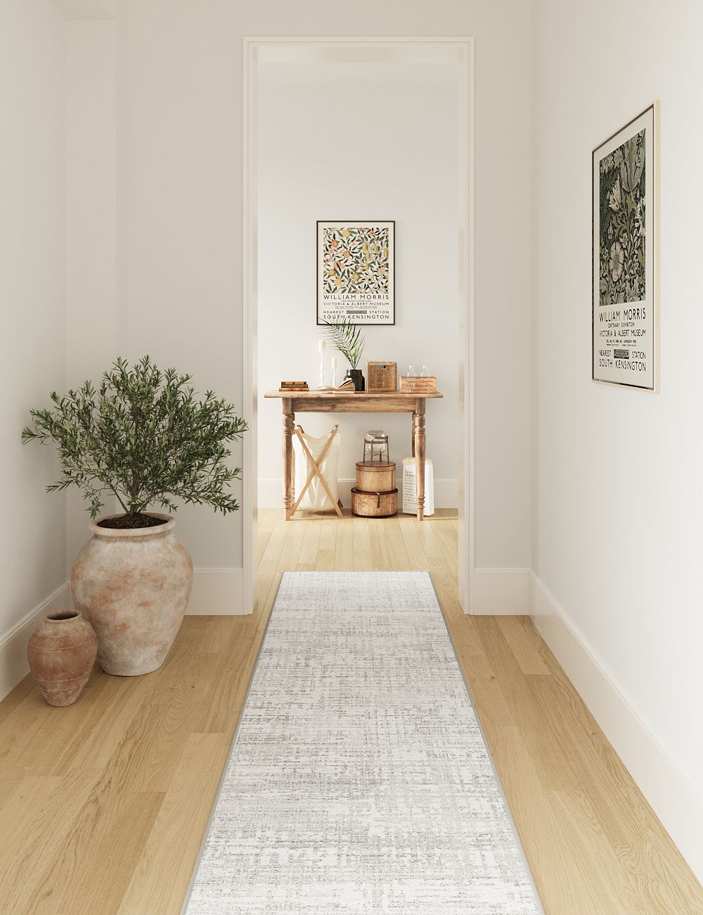Veiled Canvas Ash Grey Washable Rug