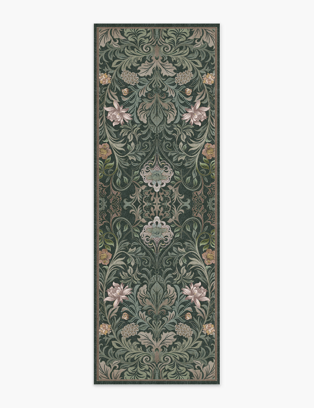 Verdant Tapestry Dark Garden Washable Rug
