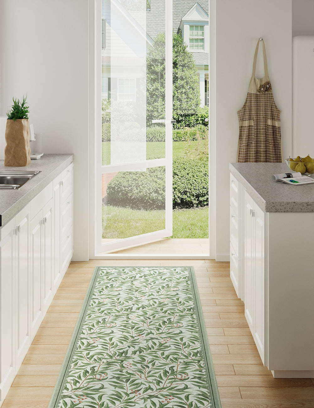 Willow Show Spring Green Washable Rug