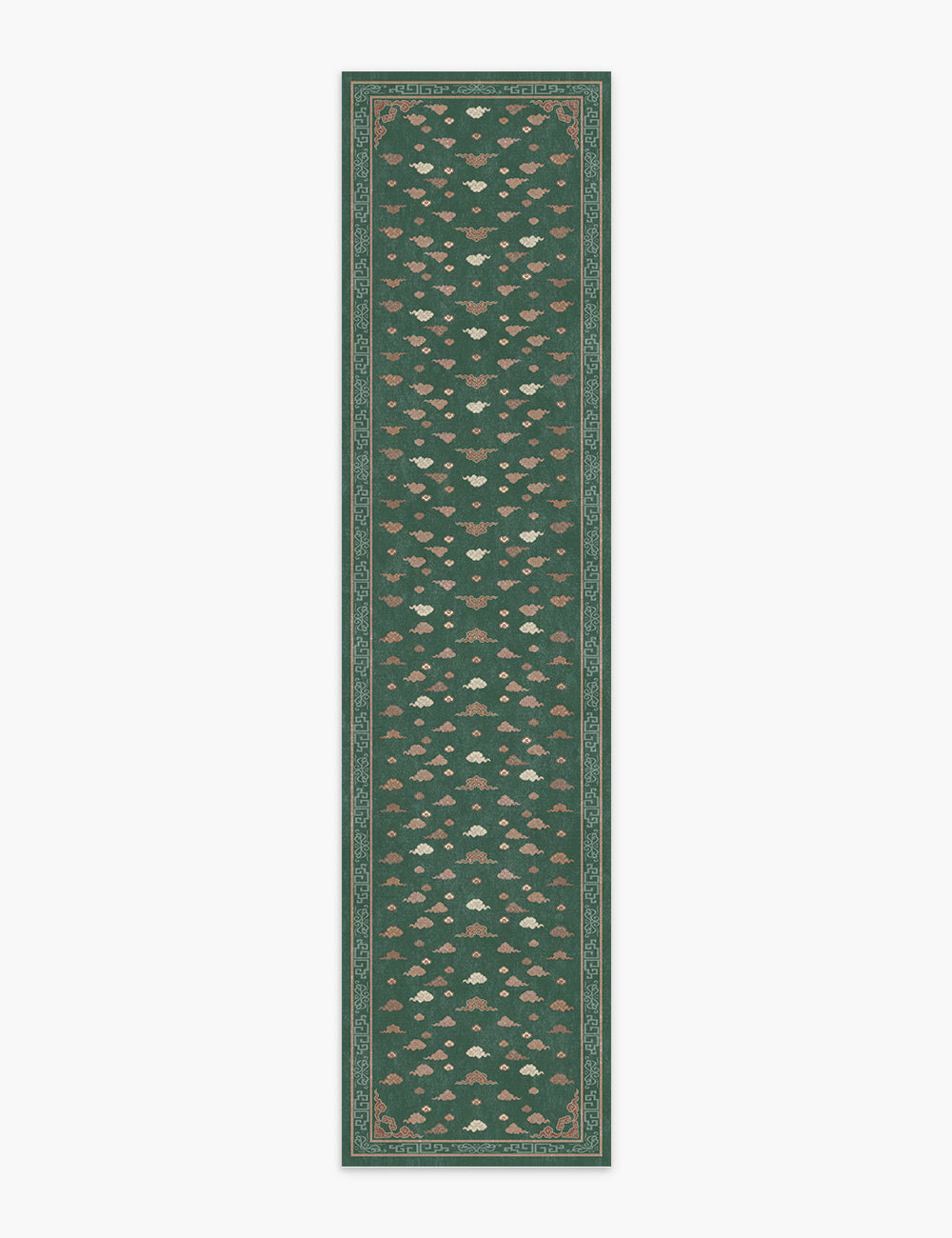 Auspicious Cloud Vibrant Green Washable Rug