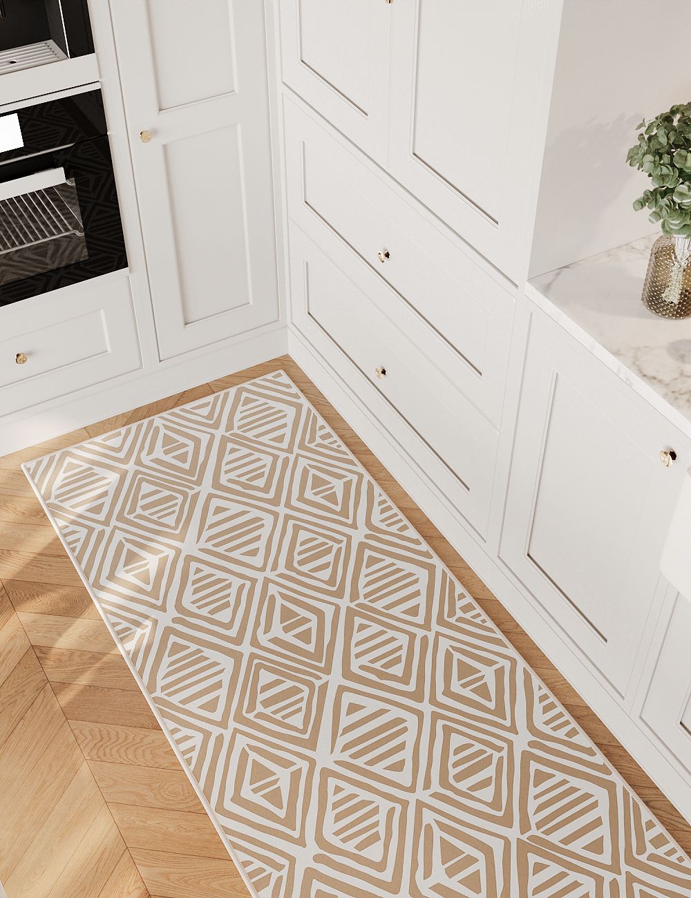 Diamond Radiance Cream Washable Rug