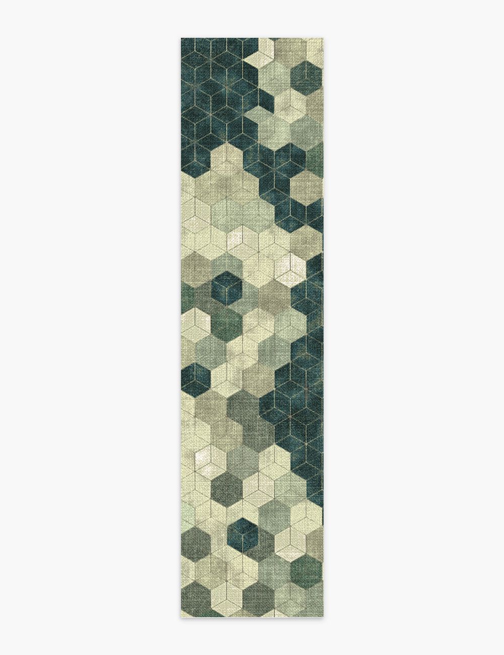 Faded Pieces Moss Green Washable Rug