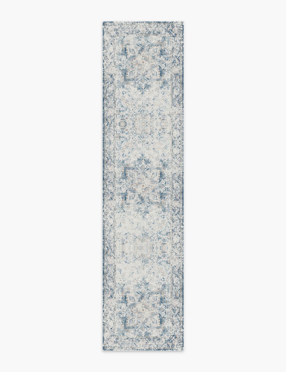 Fleeting Spring Fog Blue Washable Rug