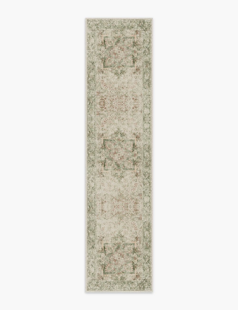 Fleeting Spring Withered Green Washable Rug