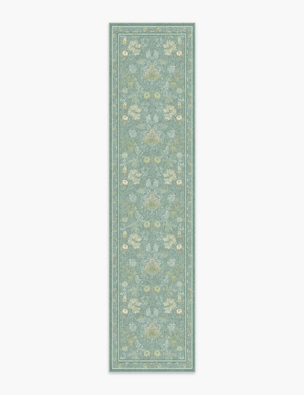 Morning Garden Mint Green Washable Rug