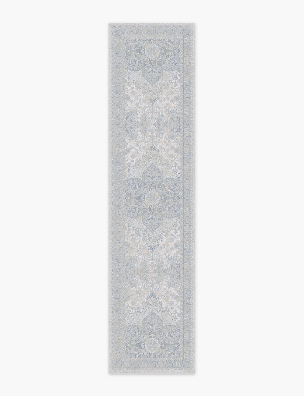 Sacred Bloom Mist Blue Washable Rug