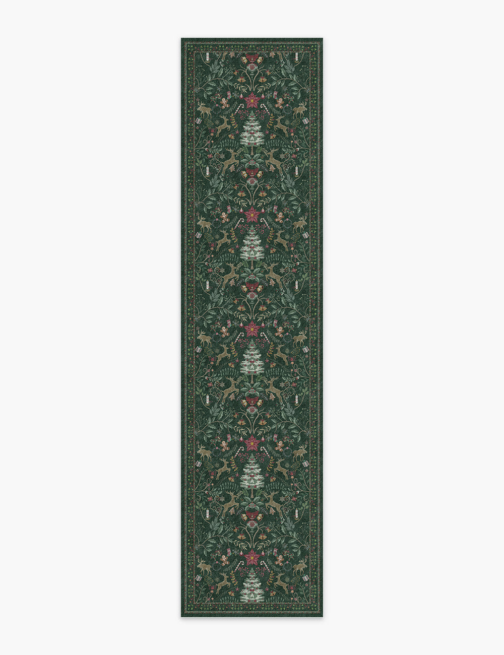 Santa’s Carpet Forest Green Washable Rug (Christmas Edition)