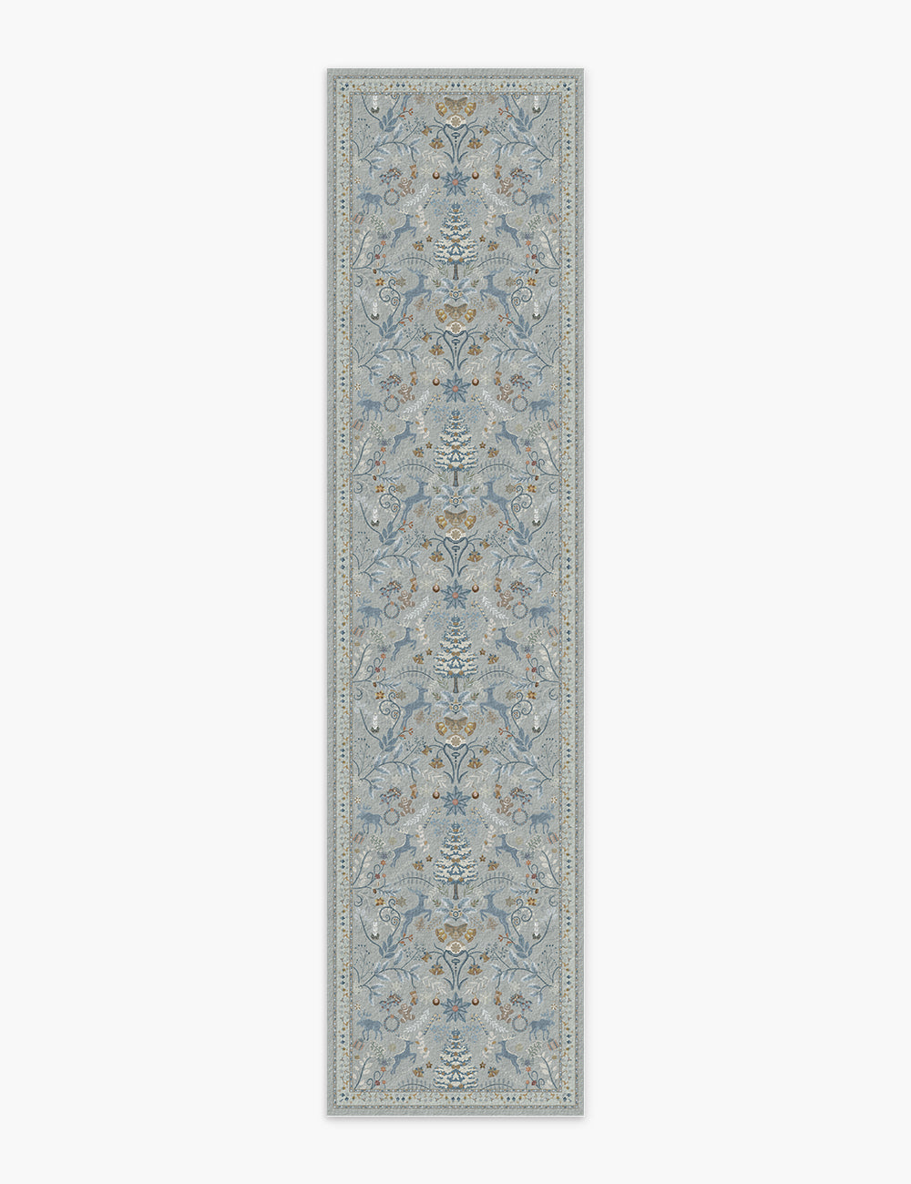 Santa's Carpet Icy Blue Washable Rug (Christmas Edition)