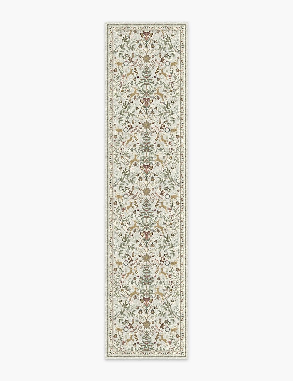 Santa's Carpet Light Ivory Washable Rug (Christmas Edition)