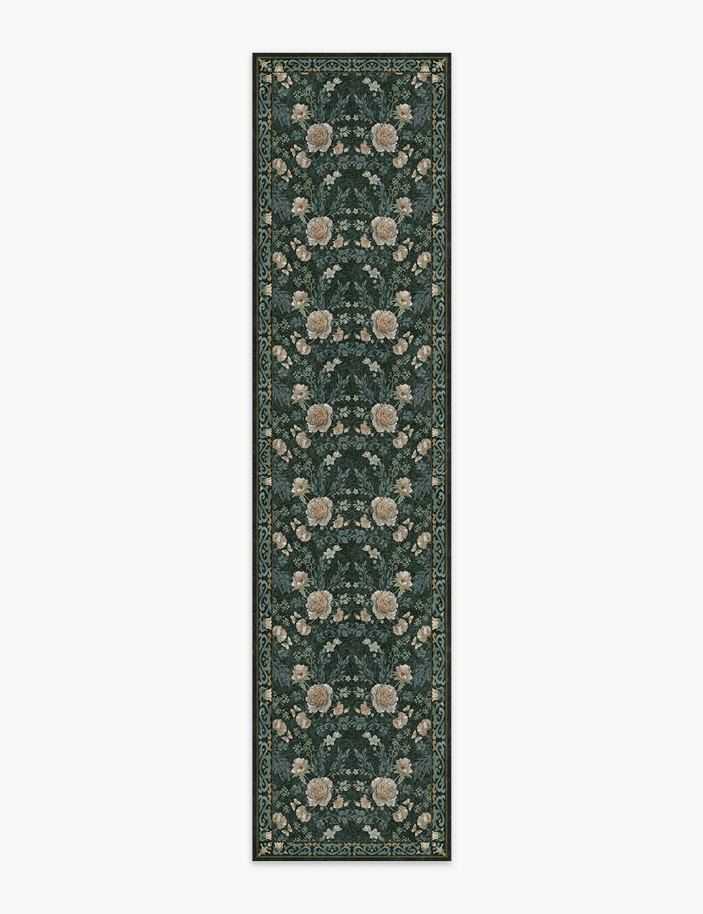 Twilight Garden Shadow Green Washable Rug