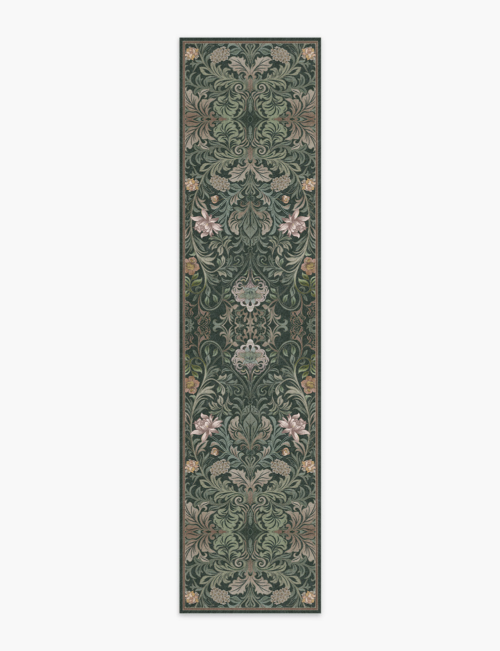 Verdant Tapestry Dark Garden Washable Rug