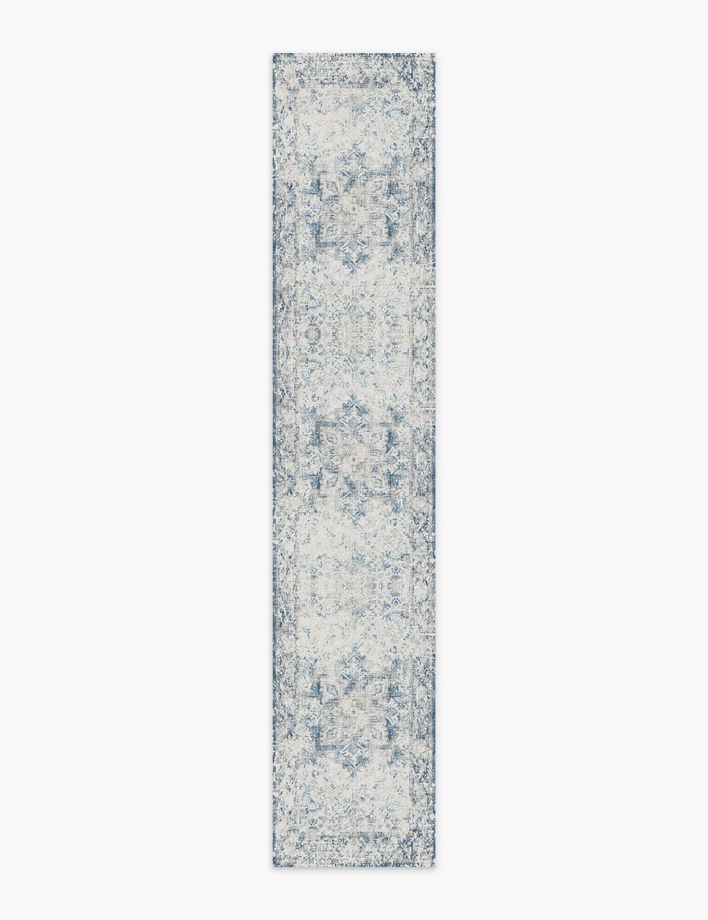 Fleeting Spring Fog Blue Washable Rug