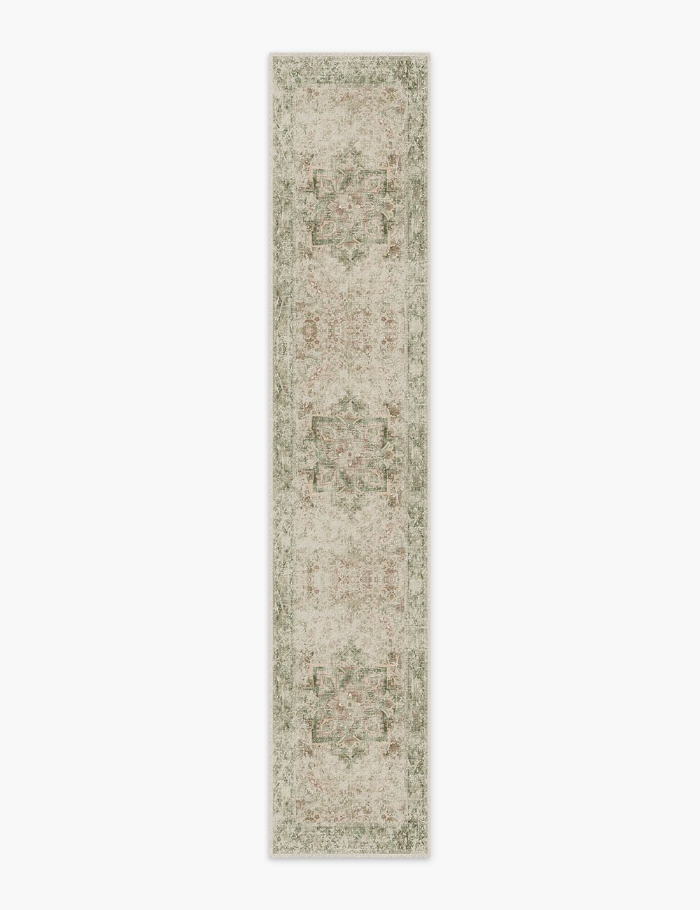 Fleeting Spring Withered Green Washable Rug