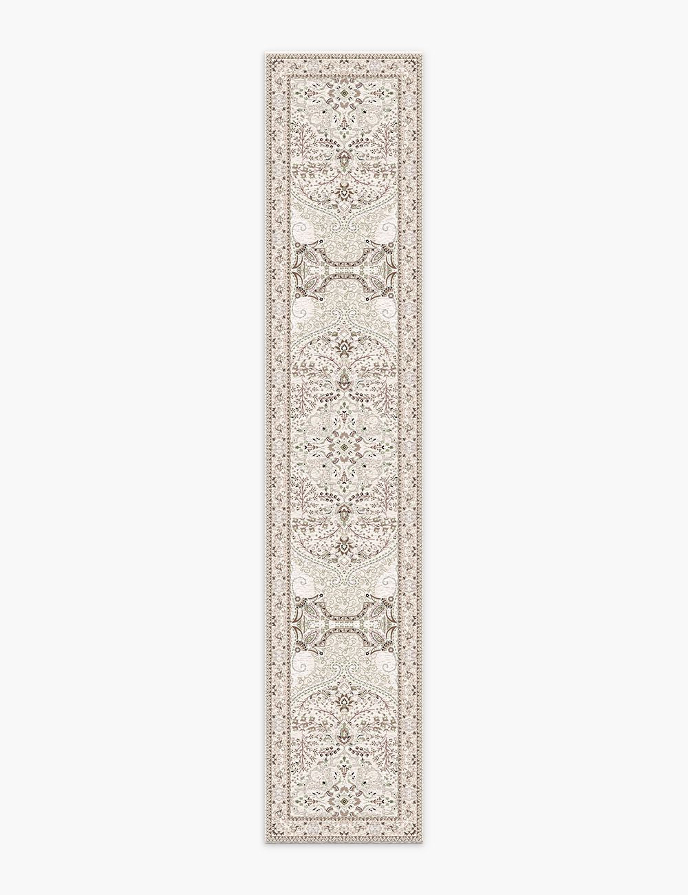 Floral Intricacy Taupe Washable Rug
