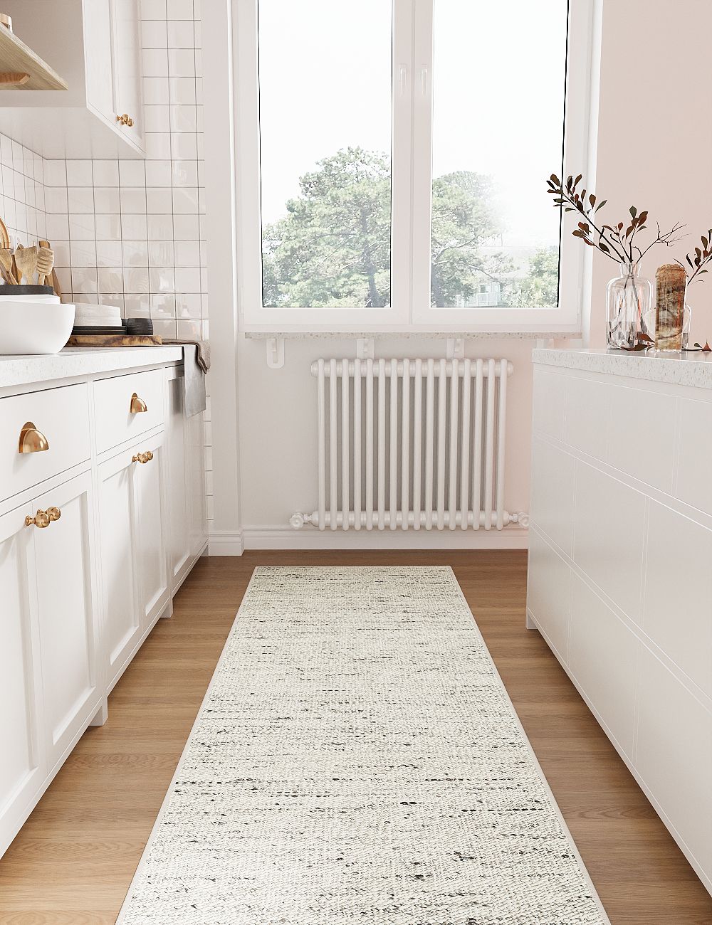 Ink Sandscape Off White Washable Rug (Printed Pattern)