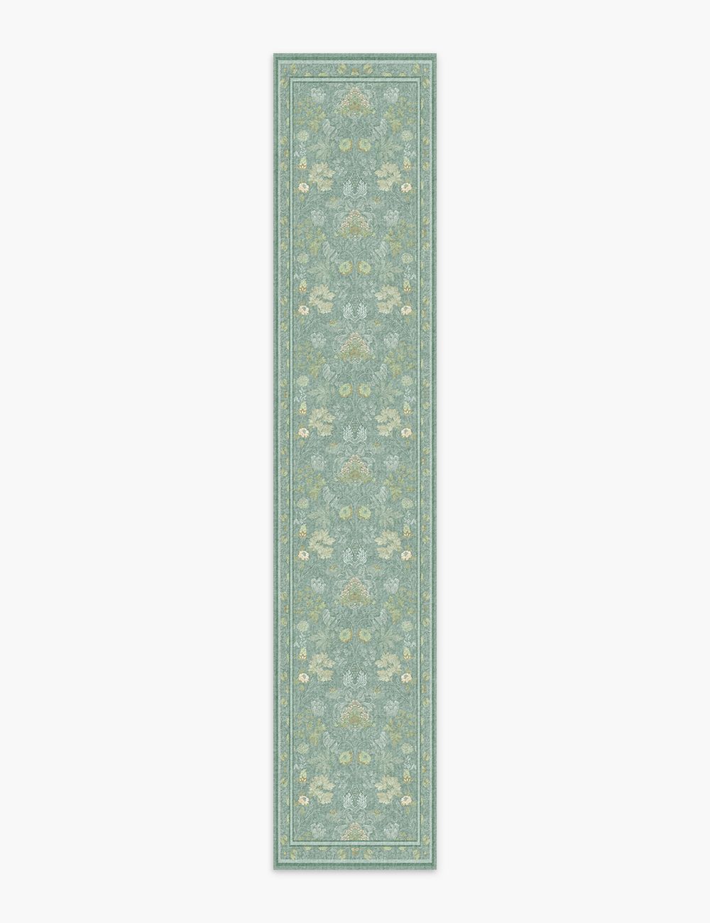 Morning Garden Mint Green Washable Rug