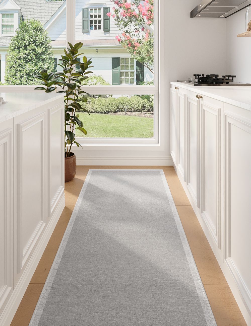 Pebble Shore Cool Grey Washable Rug