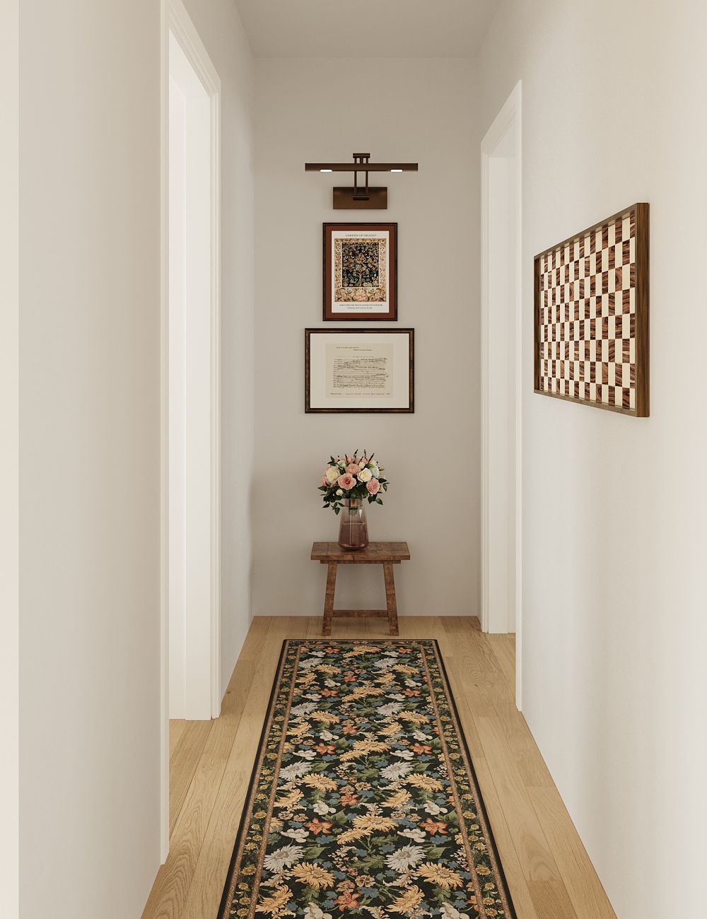 Romantic Blooms Jungle Green Washable Rug