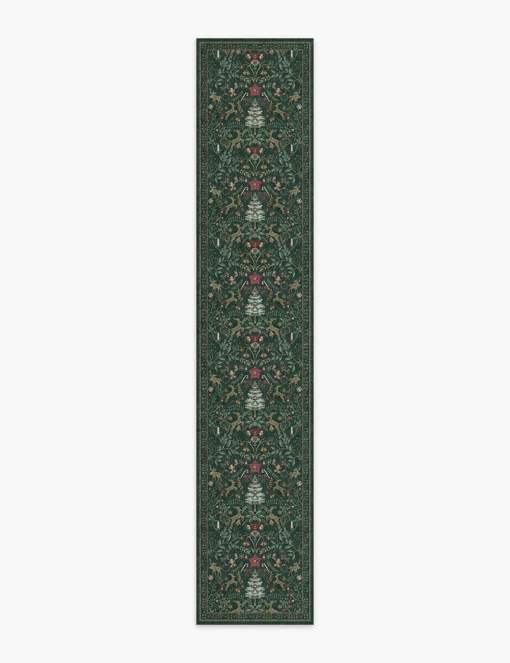 Santa’s Carpet Forest Green Washable Rug (Christmas Edition)