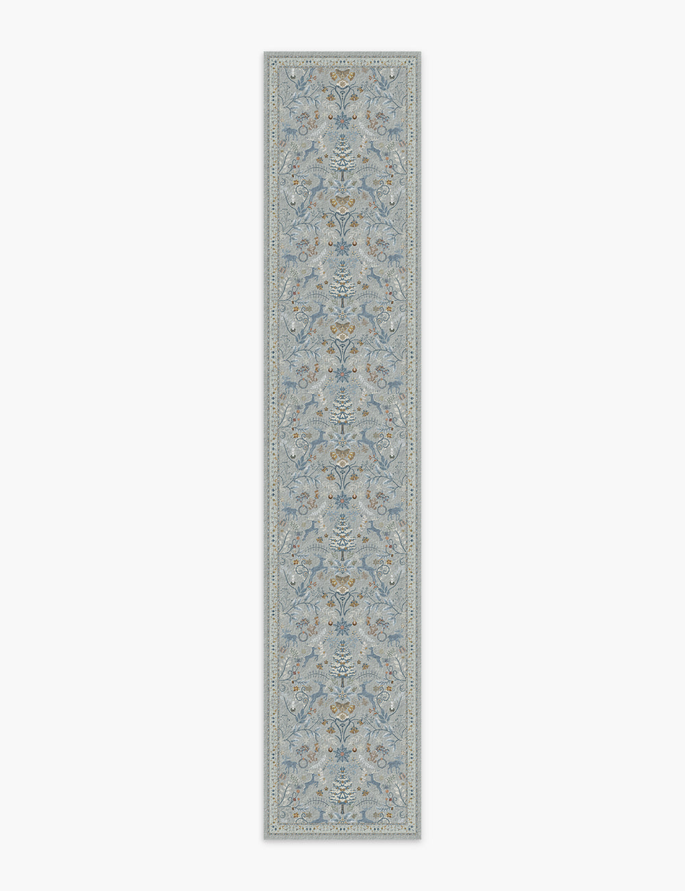 Santa's Carpet Icy Blue Washable Rug (Christmas Edition)