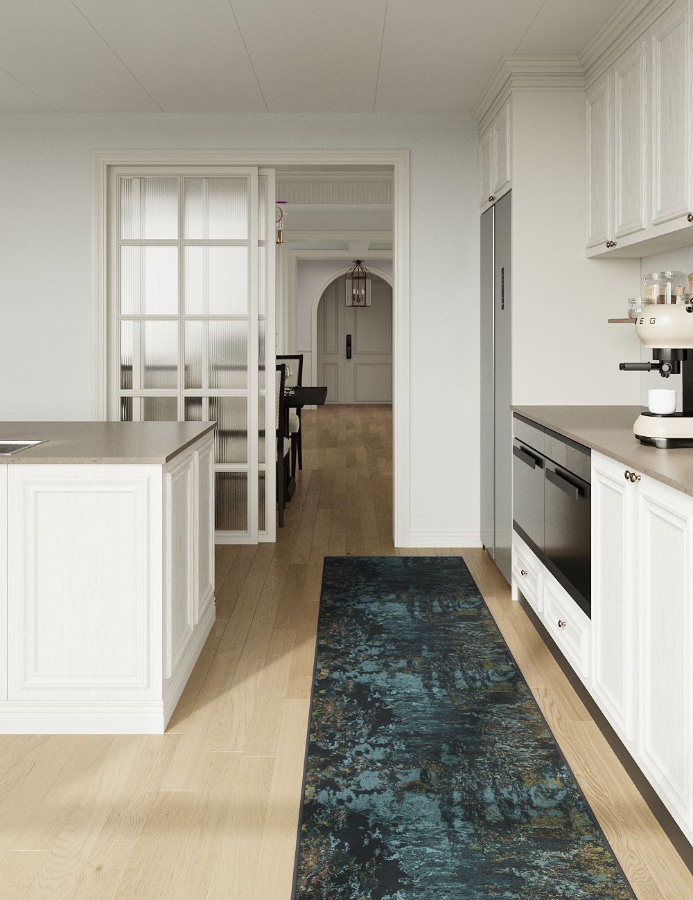 Silent Grove Dark Cyan Washable Rug