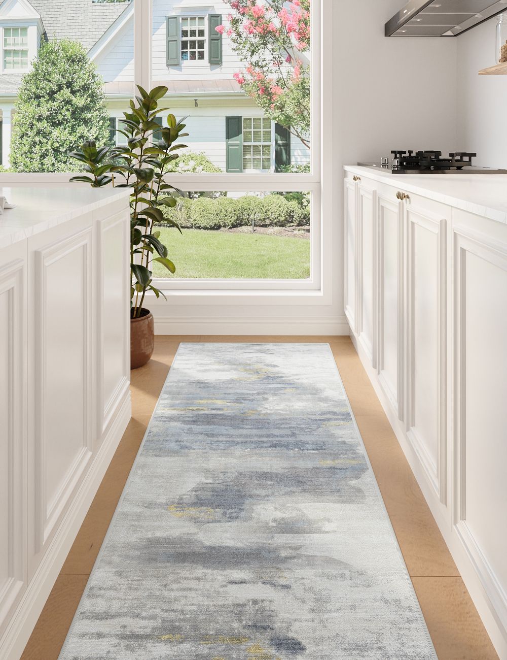 Twilight Bliss Pastel Grey Washable Rug
