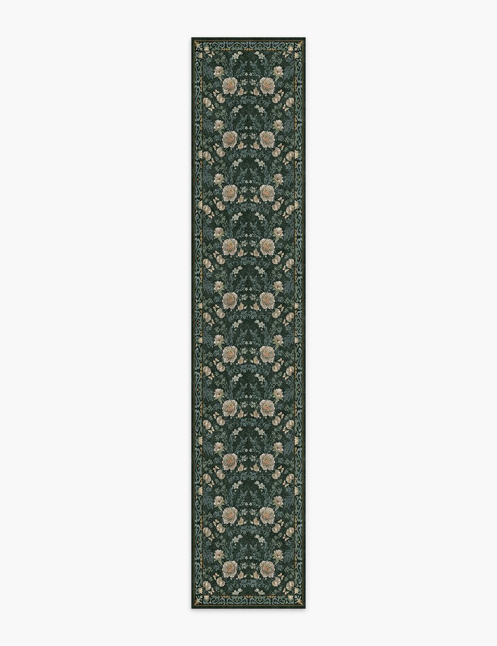 Twilight Garden Shadow Green Washable Rug