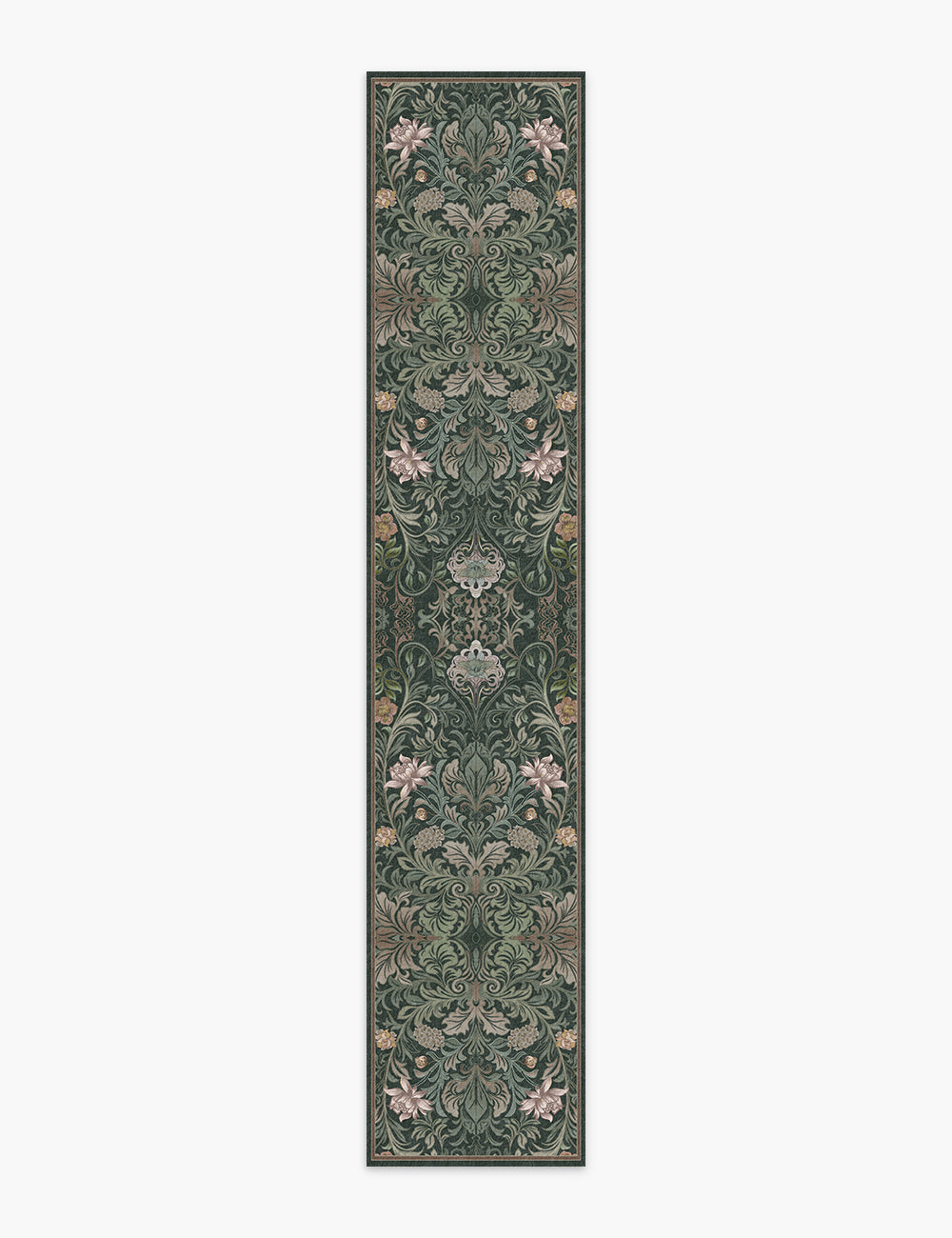 Verdant Tapestry Dark Garden Washable Rug